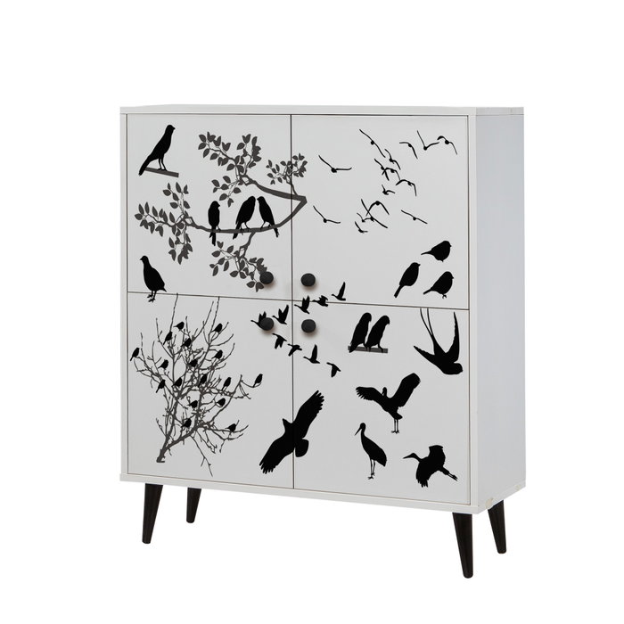 Hanah Home Multilüx Manyas Armario Multiusos Blanco y Negro Hanah Home Multilüx Manyas Armario Multiusos Blanco y Negro